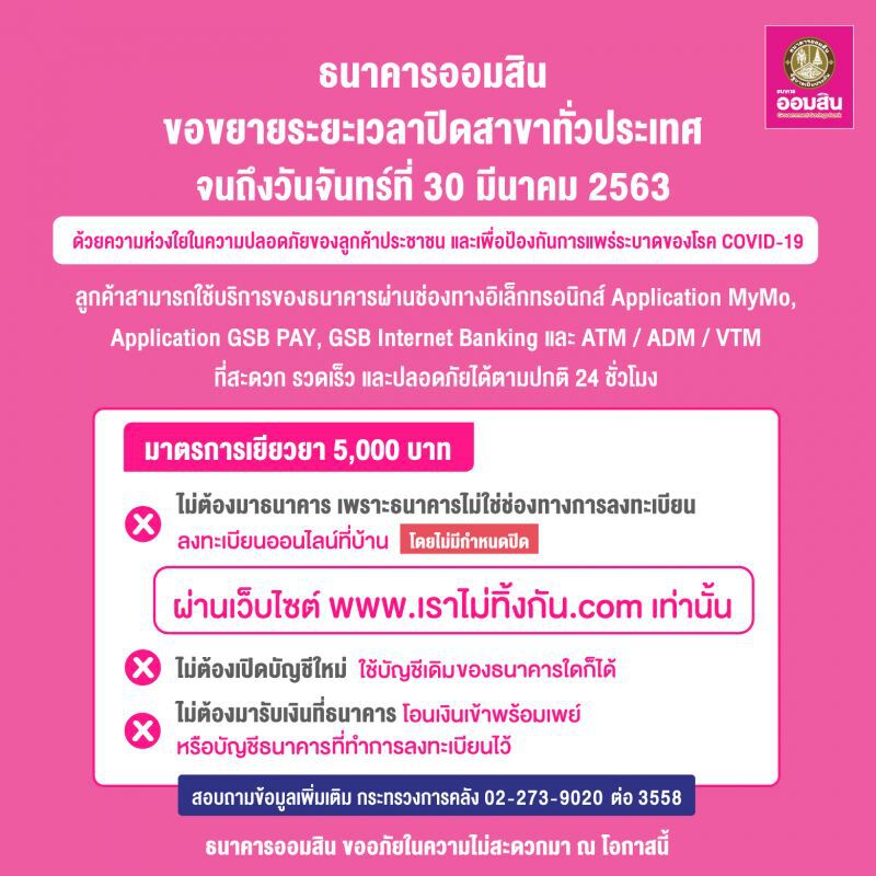 ด่วน!พรุ่งนี้ แบงก์จ่อปิดต่อหนีคนลงทะเบียนรับเงิน5พัน 