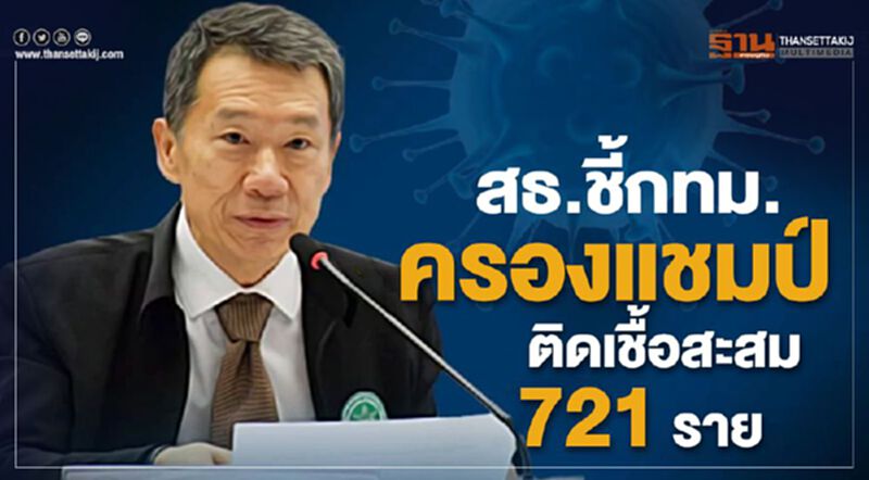 สธ.ชี้กทม.ครองแชมป์ ติดเชื้อสะสม 721 ราย สธ.ชี้กทม.ครองแชมป์ ติดเชื้อสะสม 721 ราย