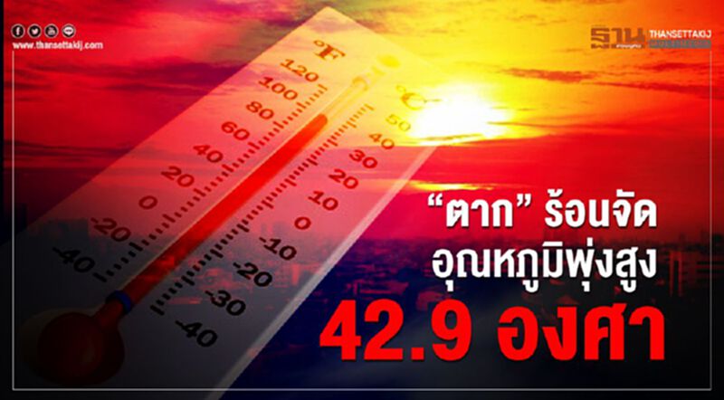 “ตาก” ร้อนจัดอุณหภูมิพุ่งสูง 42.9 องศา “ตาก” ร้อนจัดอุณหภูมิพุ่งสูง 42.9 องศา