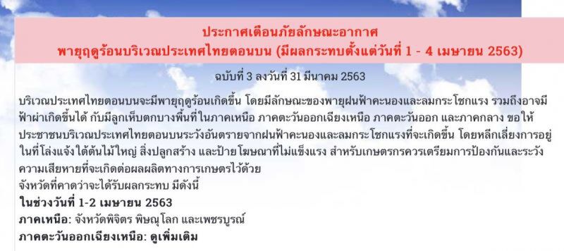 พรุ่งนี้พายุฤดูร้อนมาแน่ 54 จังหวัดเตรียมรับมือ