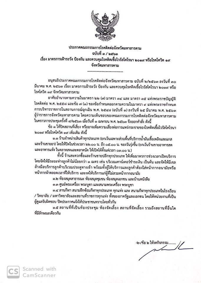 “มหาสารคาม”สั่งปิดสถานที่เสี่ยง ร้านสะดวกซื้อปิด 4 ทุ่ม-ตี 5