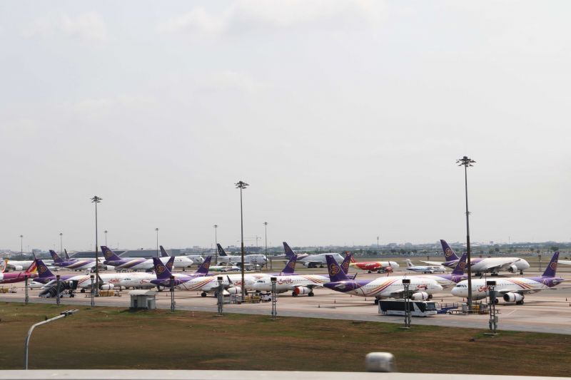 ภาพประวัติศาสตร์ "การบินไทย" วันสุดท้ายก่อนพักยาว 2 เดือน