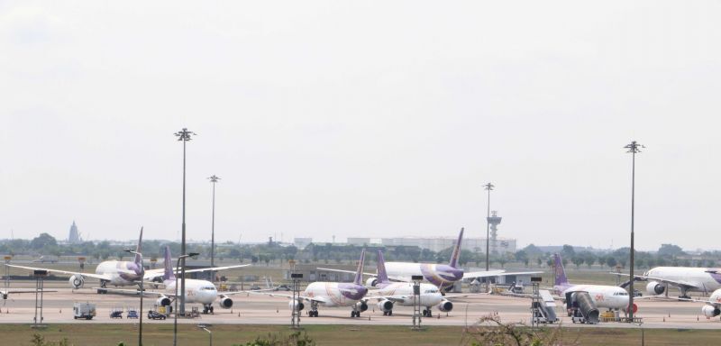 ภาพประวัติศาสตร์ "การบินไทย" วันสุดท้ายก่อนพักยาว 2 เดือน
