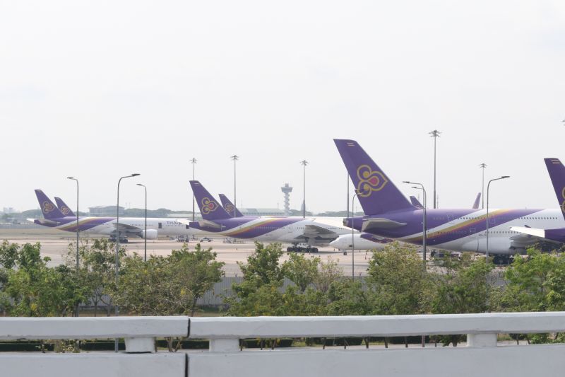 ภาพประวัติศาสตร์ "การบินไทย" วันสุดท้ายก่อนพักยาว 2 เดือน