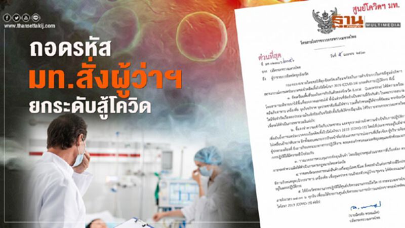 ถอดรหัส มท.สั่งผู้ว่าฯยกระดับสู้โควิด ถอดรหัส มท.สั่งผู้ว่าฯยกระดับสู้โควิด