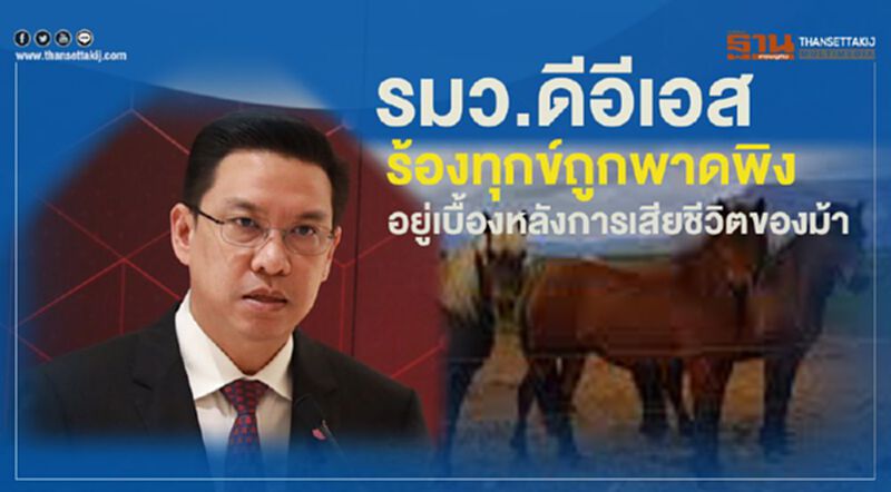 รมว.ดีอีเอส ร้องทุกข์ถูกพาดพิงอยู่เบื้องหลังการเสียชีวิตของม้า รมว.ดีอีเอส ร้องทุกข์ถูกพาดพิงอยู่เบื้องหลังการเสียชีวิตของม้า
