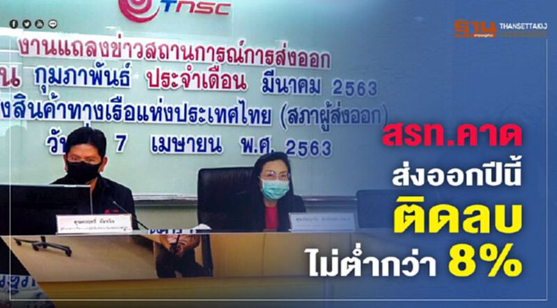 สรท.คาดส่งออกปีนี้ติดลบไม่ต่ำกว่า8% สรท.คาดส่งออกปีนี้ติดลบไม่ต่ำกว่า8%