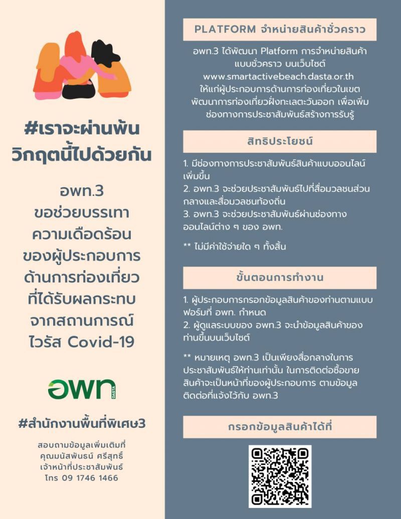  อพท.เปิดเว็บ-เพจ ช่วยชุมชนระบายสินค้า