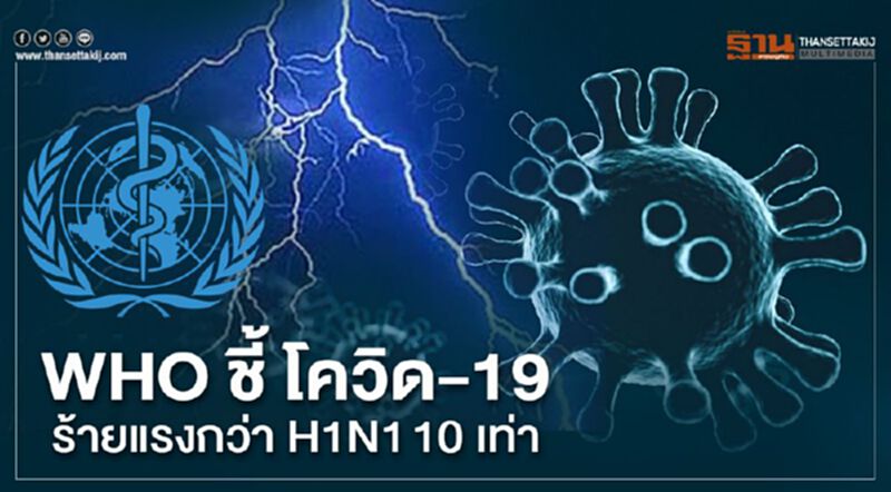 WHOเผย“โควิด-19”ร้ายแรงกว่า“H1N1”10เท่า WHOเผย“โควิด-19”ร้ายแรงกว่า“H1N1”10เท่า