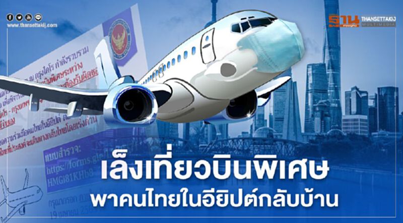 เล็งเที่ยวบินพิเศษพาคนไทยในอียิปต์กลับบ้าน เล็งเที่ยวบินพิเศษพาคนไทยในอียิปต์กลับบ้าน