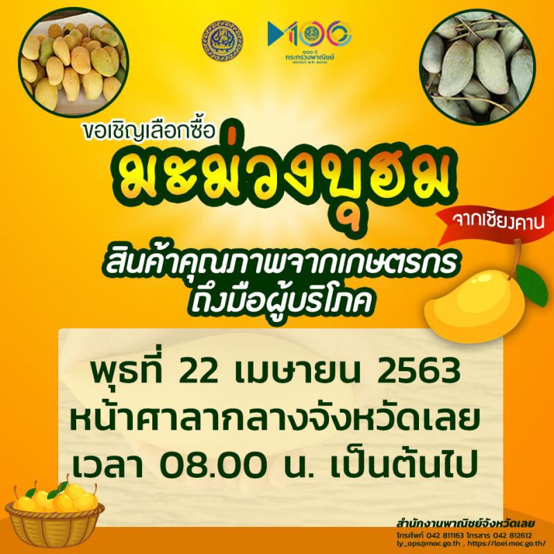 เลยเปิดหน้าศาลากลางขาย”มะม่วงบุฮม”