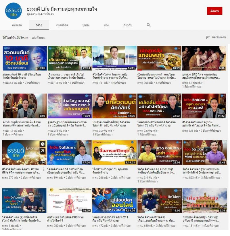 ผุดธรรมวิดีโอคอนเทนต์รับเทรนด์โควิดผ่านYouTube