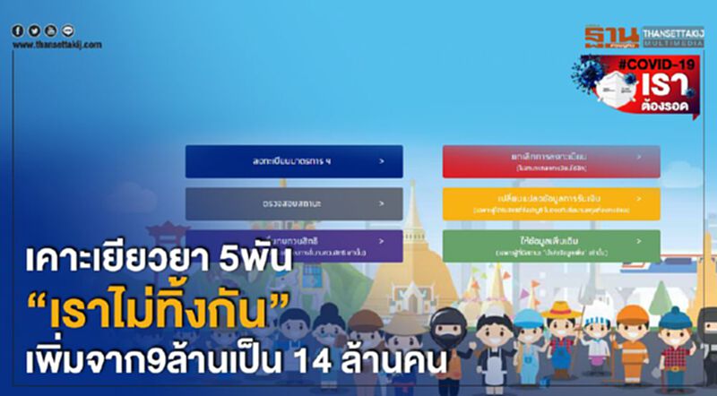 ครม.เคาะเยียวยา 5พัน "เราไม่ทิ้งกัน"เพิ่มจาก9ล้านเป็น 14 ล้านคน ครม.เคาะเยียวยา 5พัน "เราไม่ทิ้งกัน"เพิ่มจาก9ล้านเป็น 14 ล้านคน