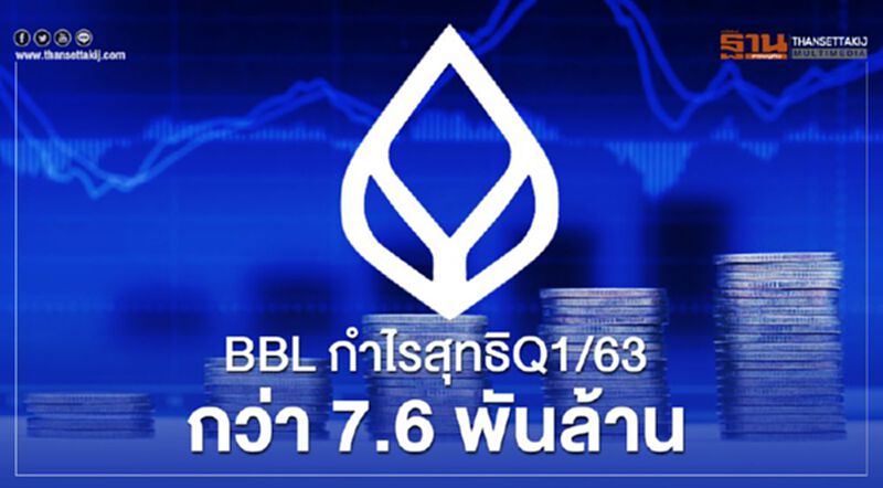 BBLกำไรสุทธิQ1/63กว่า7.6พันล้าน BBLกำไรสุทธิQ1/63กว่า7.6พันล้าน