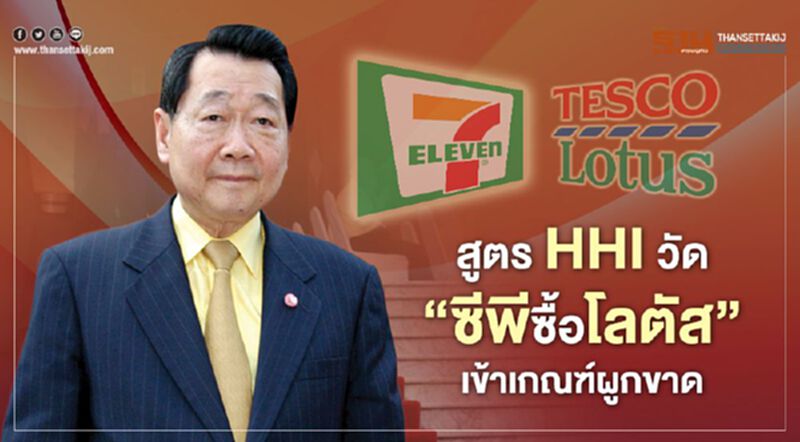 สูตร HHI วัด “ซีพีซื้อโลตัส” เข้าเกณฑ์ผูกขาด สูตร HHI วัด “ซีพีซื้อโลตัส” เข้าเกณฑ์ผูกขาด
