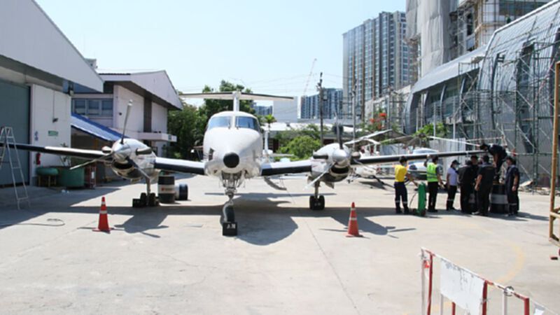 ทดสอบเครื่องบิน Super King Air 200 ก่อนใช้ในหลักสูตรช่าง ทดสอบเครื่องบิน Super King Air 200 ก่อนใช้ในหลักสูตรช่าง