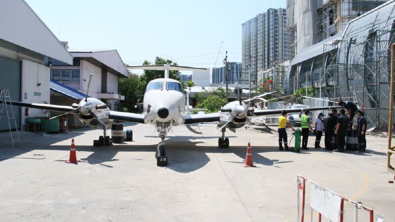 ทดสอบเครื่องบิน Super King Air 200 ก่อนใช้ในหลักสูตรช่าง ทดสอบเครื่องบิน Super King Air 200 ก่อนใช้ในหลักสูตรช่าง