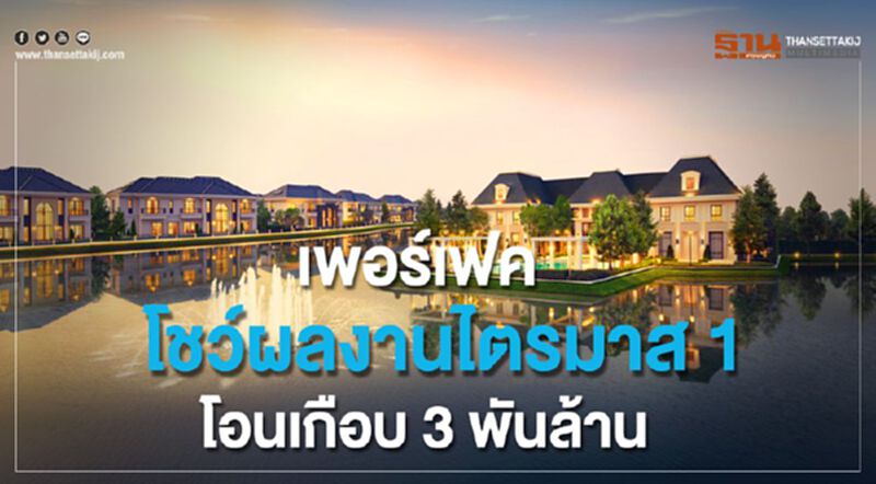 เพอร์เฟค โชว์ผลงานไตรมาส 1 โอนเกือบ3 พันล้าน เพอร์เฟค โชว์ผลงานไตรมาส 1 โอนเกือบ3 พันล้าน