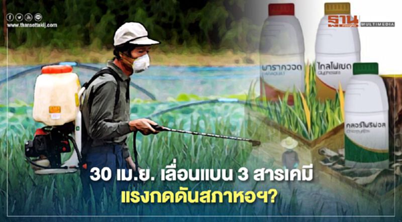 30 เม.ย. เลื่อนแบน 3 สารเคมีแรงกดดันสภาหอฯ? 30 เม.ย. เลื่อนแบน 3 สารเคมีแรงกดดันสภาหอฯ?