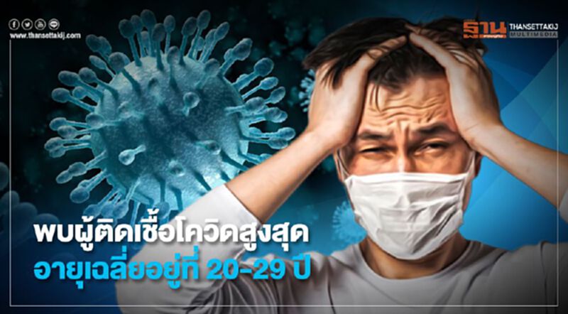 พบผู้ติดเชื้อโควิดสูงสุดอายุเฉลี่ยอยู่ที่ 20-29 ปี พบผู้ติดเชื้อโควิดสูงสุดอายุเฉลี่ยอยู่ที่ 20-29 ปี