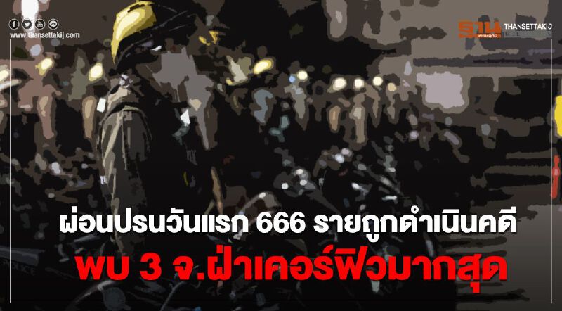 ผ่อนปรนวันแรก666รายถูกดำเนินคดี พบ 3 จ.ฝ่าเคอร์ฟิวมากสุด ผ่อนปรนวันแรก666รายถูกดำเนินคดี พบ 3 จ.ฝ่าเคอร์ฟิวมากสุด