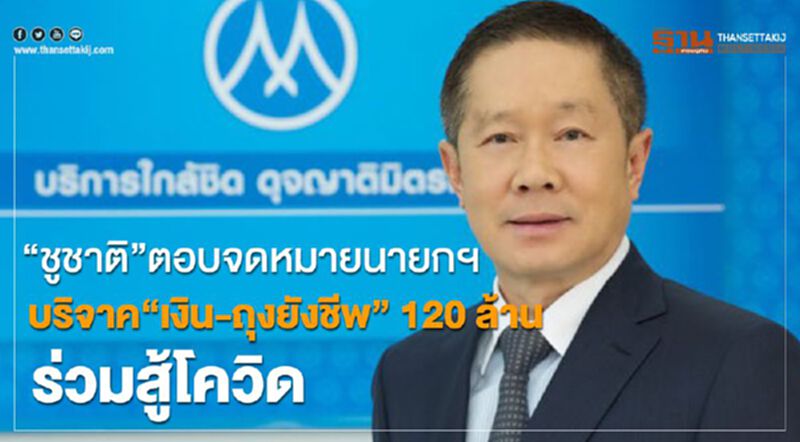 “ชูชาติ”ตอบจดหมายนายกฯ บริจาค “เงิน-ถุงยังชีพ” 120 ล้านร่วมสู้โควิด “ชูชาติ”ตอบจดหมายนายกฯ บริจาค “เงิน-ถุงยังชีพ” 120 ล้านร่วมสู้โควิด