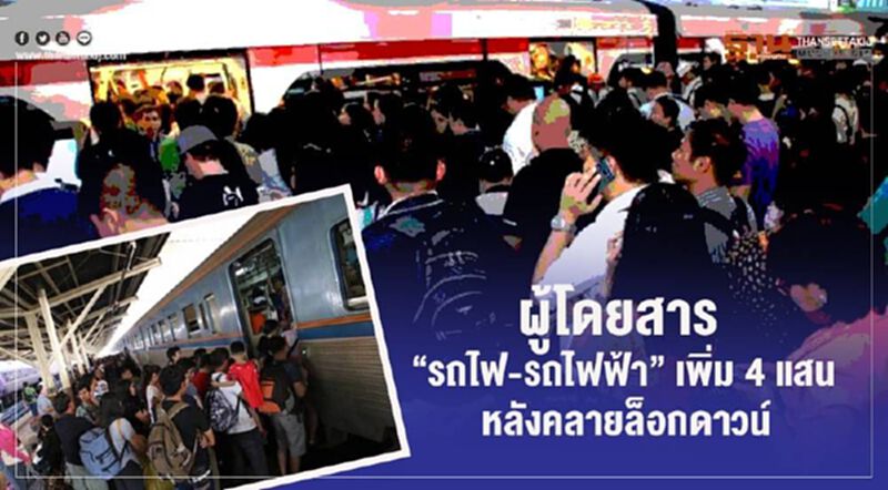 ผู้โดยสารรถไฟ-รถไฟฟ้า เพิ่ม 4 แสน หลังคลายล็อกดาวน์ ผู้โดยสารรถไฟ-รถไฟฟ้า เพิ่ม 4 แสน หลังคลายล็อกดาวน์