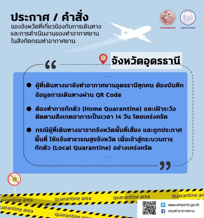 เช็กให้ชัวร์ก่อนบิน 6 จังหวัดกักตัว14วัน