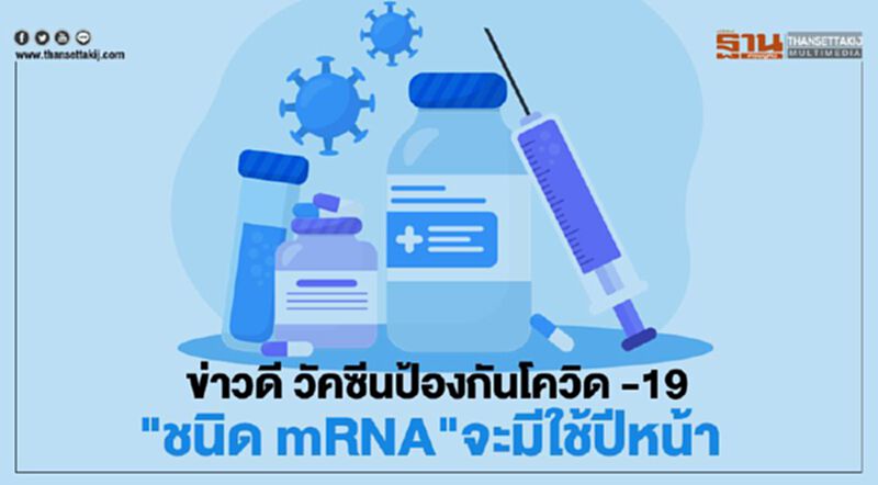 ข่าวดี!ไทยจะมีวัคซีนป้องกัน โควิด-19 ชนิด mRNA ใช้ปีหน้า ข่าวดี!ไทยจะมีวัคซีนป้องกัน โควิด-19 ชนิด mRNA ใช้ปีหน้า