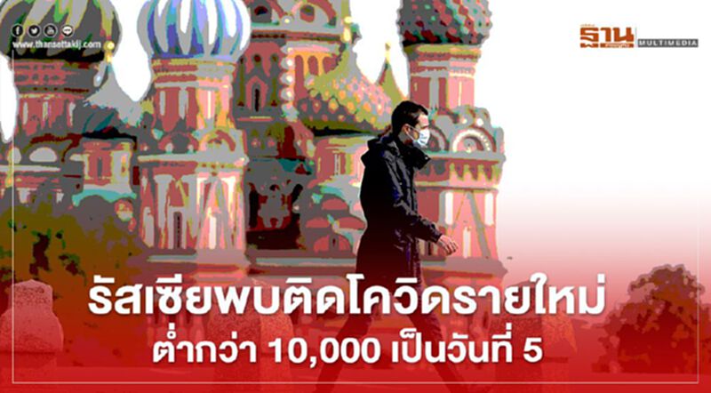 รัสเซียพบติดโควิด-19 รายใหม่ ต่ำกว่า 10,000 รายเป็นวันที่ 5 รัสเซียพบติดโควิด-19 รายใหม่ ต่ำกว่า 10,000 รายเป็นวันที่ 5