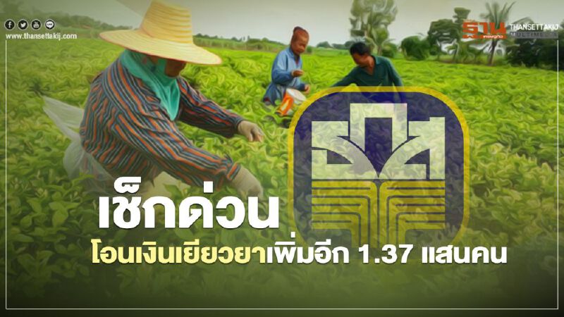 www.เยียวยาเกษตรกร.com "ตรวจสอบสิทธิ์" ด่วน รับเงินเยียวยาเพิ่ม 1.37 แสนคน 