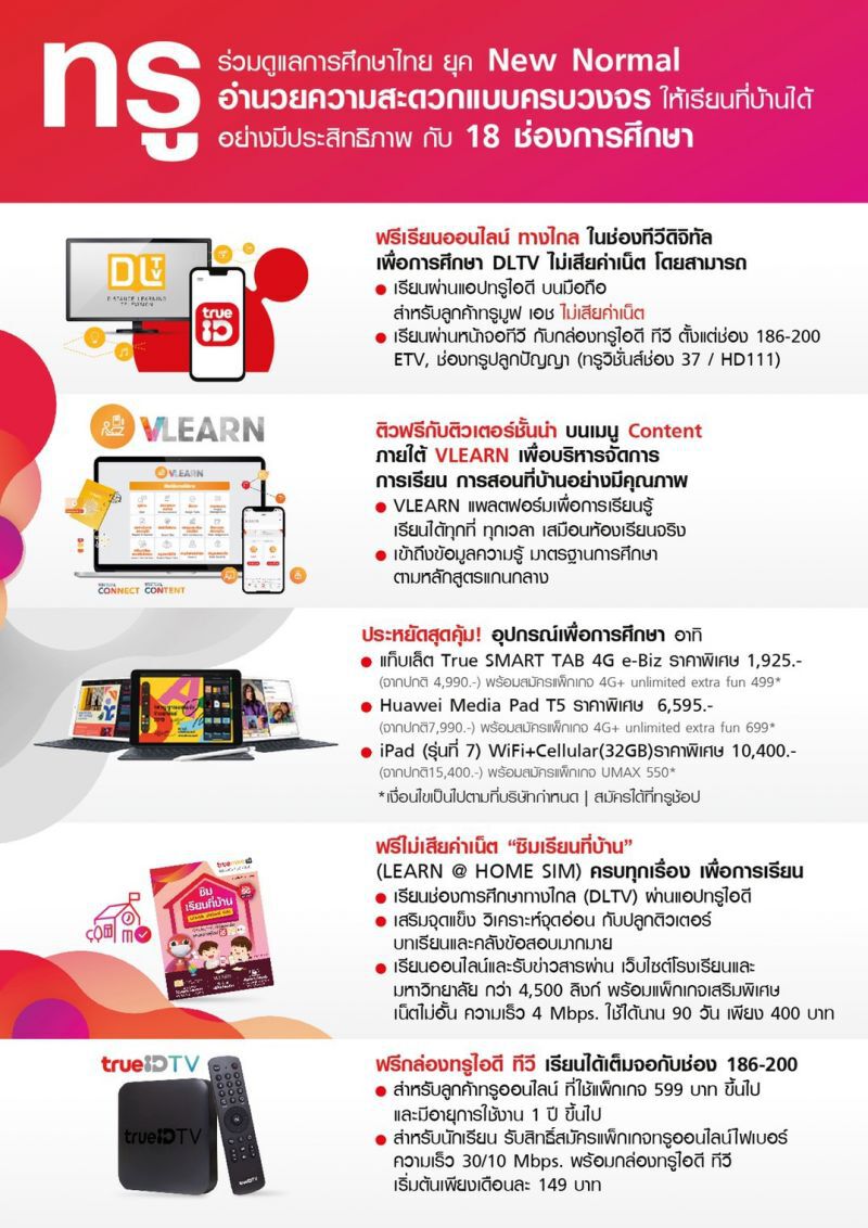 “ทรู” รุกตลาดเรียนออนไลน์ 