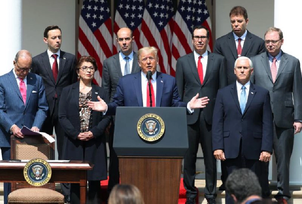 ประธานาธิบดีทรัมป์แถลงข่าวเมื่อวันที่ 5 มิ.ย.ที่ผ่านมา ที่ทำเนียบขาว