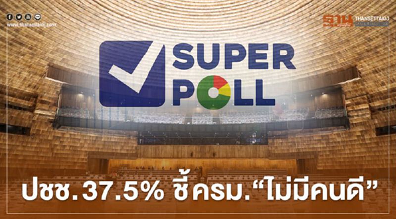 "ซูเปอร์โพล" เผย ผลสำรวจ ปชช. 37.4 % ชี้ ครม.ไม่มีคนดี "ซูเปอร์โพล" เผย ผลสำรวจ ปชช. 37.4 % ชี้ ครม.ไม่มีคนดี
