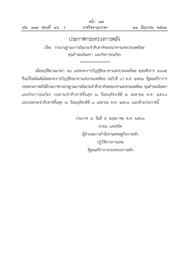 ราชกิจจาฯประกาศ ฐานะการเงินไทย  มียอดหนี้ 6.1ล้านล้านบาท
