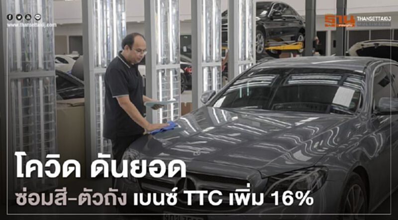 โควิดดันยอด ซ่อมสี-ตัวถัง Benz TTC เพิ่ม 16% โควิดดันยอด ซ่อมสี-ตัวถัง Benz TTC เพิ่ม 16%