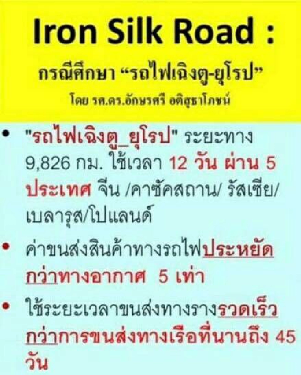 เส้นทางรถไฟ “จีน-ยุโรป” ไทยจะใช้ประโยชน์ได้อย่างไร