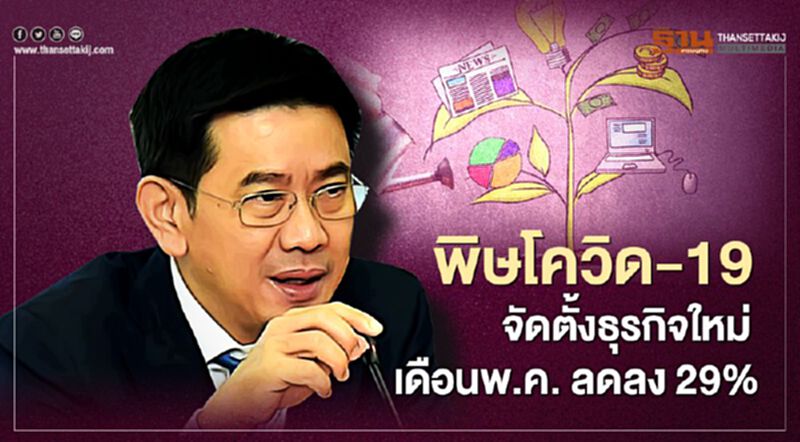 พิษโควิด-19 จัดตั้งธุรกิจใหม่ เดือนพ.ค. ลดลง 29% พิษโควิด-19 จัดตั้งธุรกิจใหม่ เดือนพ.ค. ลดลง 29%