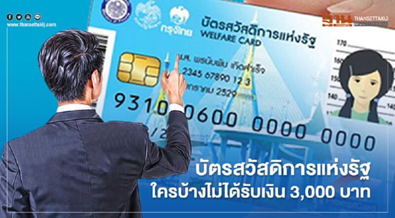 "ผู้ถือบัตรสวัสดิการแห่งรัฐ"ใครบ้างไม่ได้รับงินเยียวยา 3,000 บาท เช็กที่นี่ที่เดียว "ผู้ถือบัตรสวัสดิการแห่งรัฐ"ใครบ้างไม่ได้รับงินเยียวยา 3,000 บาท เช็กที่นี่ที่เดียว