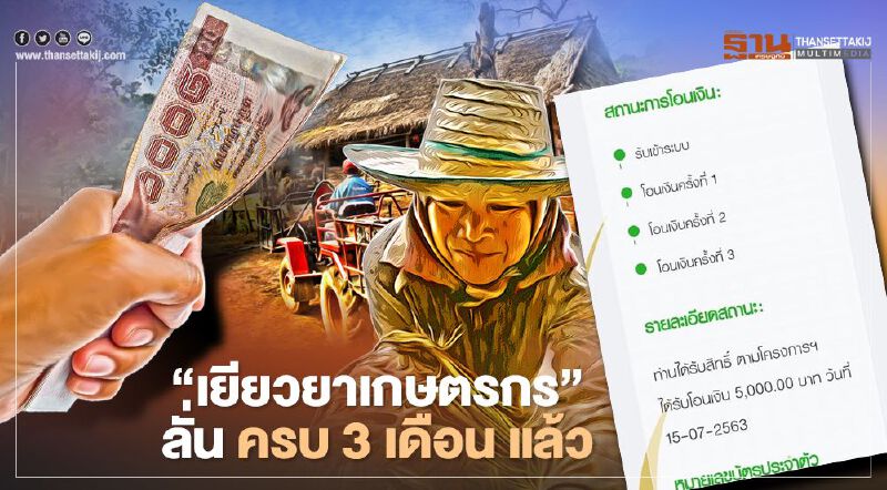 ลั่น www.เยียวยาเกษตรกร.com ตรวจสอบสถานะ จ่ายครบ 3 เดือนแล้ว “เยียวยาเกษตรกร” ลั่น www.เยียวยาเกษตรกร.com ตรวจสอบสถานะ จ่ายครบ 3 เดือนแล้ว “เยียวยาเกษตรกร”