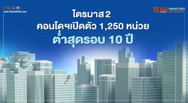 ไตรมาส2 คอนโดฯกทม.เปิดตัว 1,250หน่วย ต่ำสุดรอบ 10ปี ไตรมาส2 คอนโดฯกทม.เปิดตัว 1,250หน่วย ต่ำสุดรอบ 10ปี