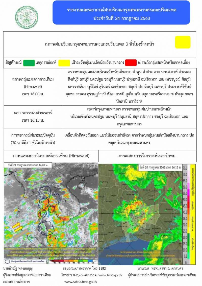 กรมอุตุฯเตือนกรุงเทพมีฝนเพิ่มขึ้น 