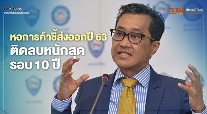 หอการค้าชี้ส่งออกปี63 ติดลบหนักสุดรอบ10ปี หอการค้าชี้ส่งออกปี63 ติดลบหนักสุดรอบ10ปี