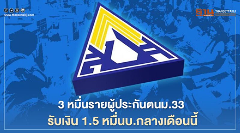 "ประกันสังคม"พร้อมโอน 1.5 หมื่นบาท ผู้ประกันตน 3 หมื่นรายกลางเดือนนี้ "ประกันสังคม"พร้อมโอน 1.5 หมื่นบาท ผู้ประกันตน 3 หมื่นรายกลางเดือนนี้
