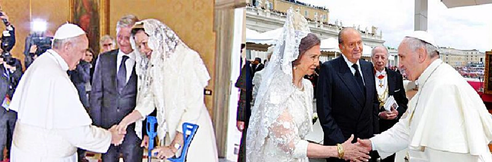 พระราชินีเบลเยียม/พระราชินีสเปญ ทรงชุดขาว Le privilege du blanc เฝ้าพระสันตะปาปา