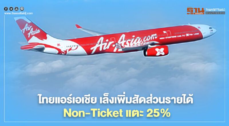 ไทยแอร์เอเชีย เล็งเพิ่มสัดส่วนรายได้ Non-Ticket แตะ 25% ไทยแอร์เอเชีย เล็งเพิ่มสัดส่วนรายได้ Non-Ticket แตะ 25%