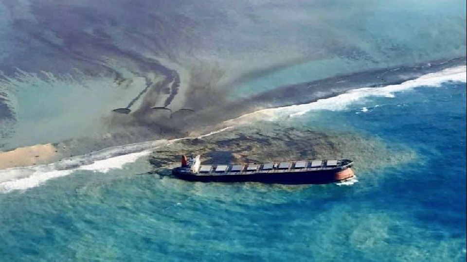 ระบบนิเวศพังพินาศ มหันตภัยน้ำมันรั่วหมู่เกาะ “มอริเชียส”