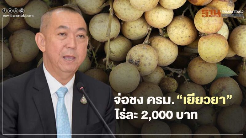 “เยียวยาเกษตรกร” ชาวสวนลำไย จ่อชง ครม. ไร่ละ 2,000 บาท