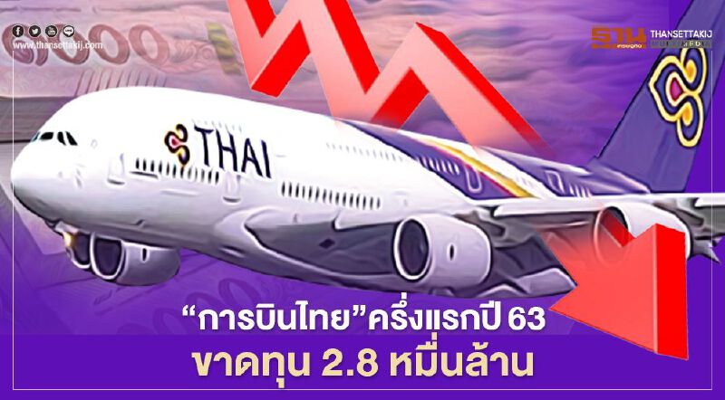 สุดอ่วม การบินไทย ครึ่งแรกปี63 ขาดทุน 2.8 หมื่นล้าน    