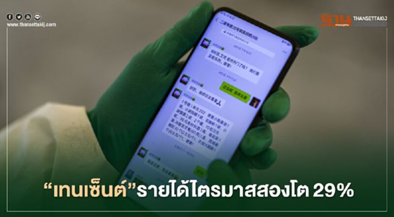 ‘เทนเซ็นต์’ ยักษ์ใหญ่เทคโนโลยีจีน เผยรายได้ไตรมาสสองโต 29% ‘เทนเซ็นต์’ ยักษ์ใหญ่เทคโนโลยีจีน เผยรายได้ไตรมาสสองโต 29%
